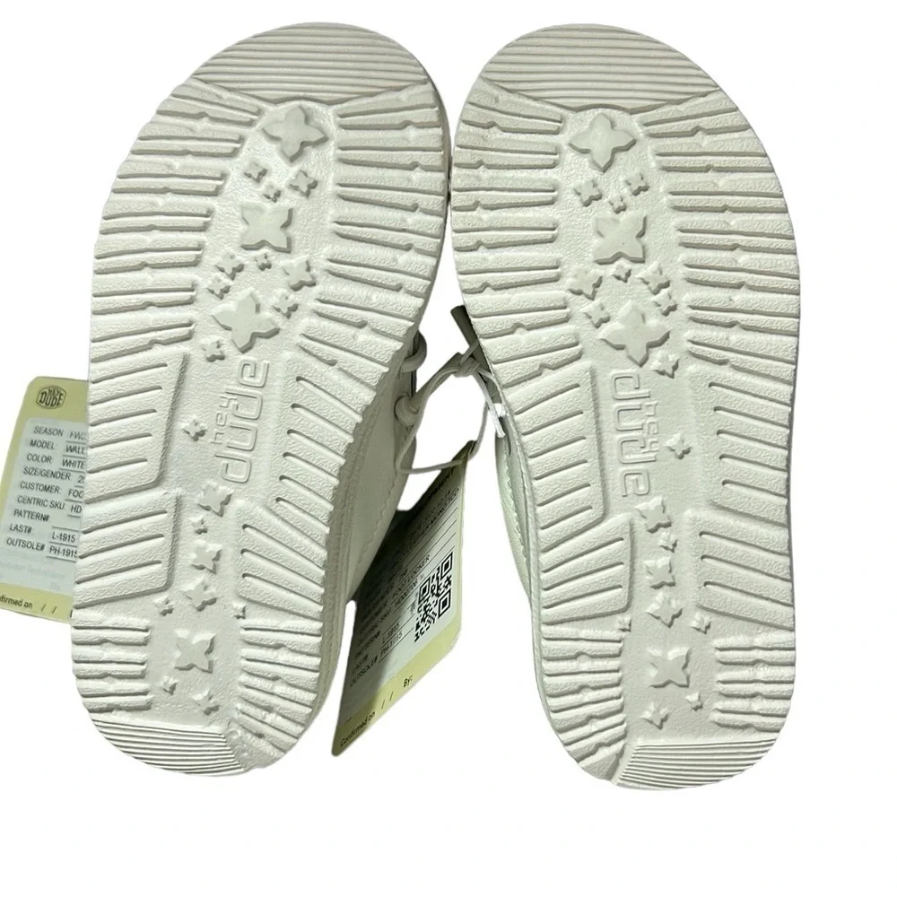 New Hey Dude Wally Leather Mono White Toddler Size 7 US EU 25 BNWOT